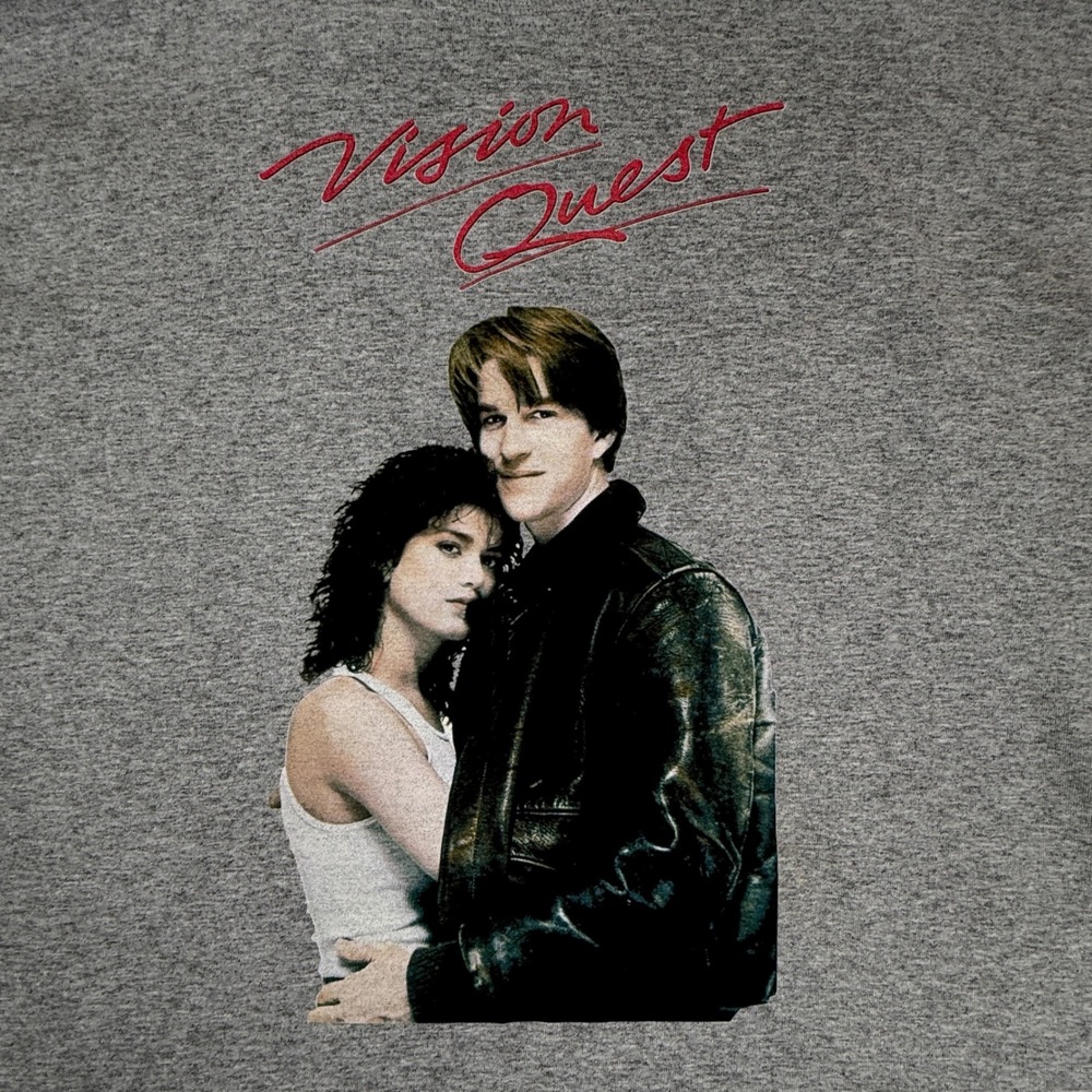 Vision Quest Movie Graphic Tee Mens Large Gray 80s Wrestling  T-Shirt M&O Gold